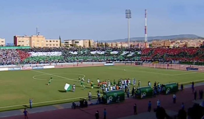 Marokkaanse supporters brengen hulde aan Palestina met tifo