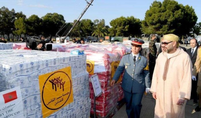 Mohammed VI houdt persoonlijk toezicht op vertrek humanitair hulp naar Palestina (foto's)