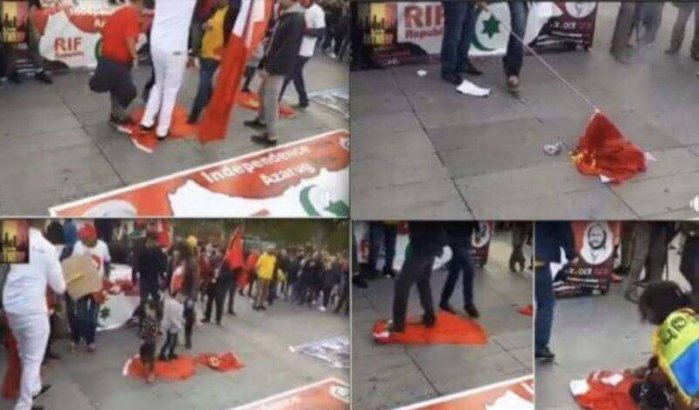 Marokkaanse vlag verbrand en vertrappeld in Parijs