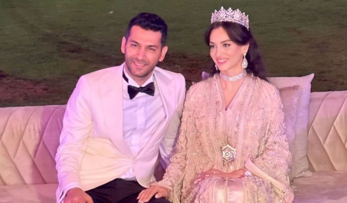 Iman Elbani en Murat Yildirim vieren 'sbo3' dochter in Rabat