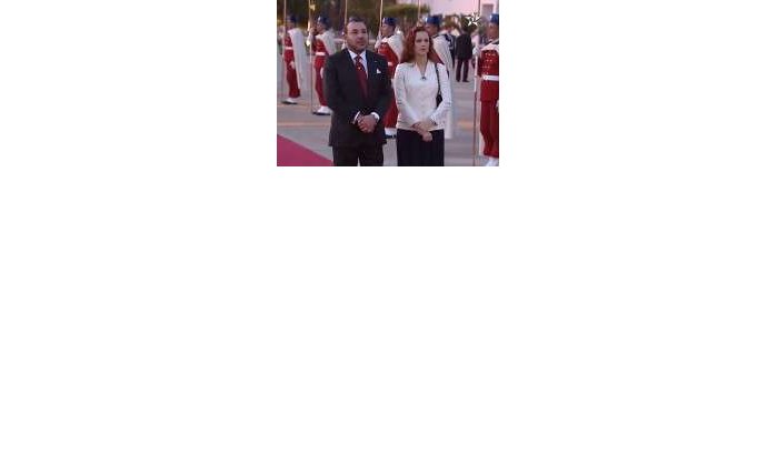 Mohammed VI en Lalla Salma verwelkomen president Gabon
