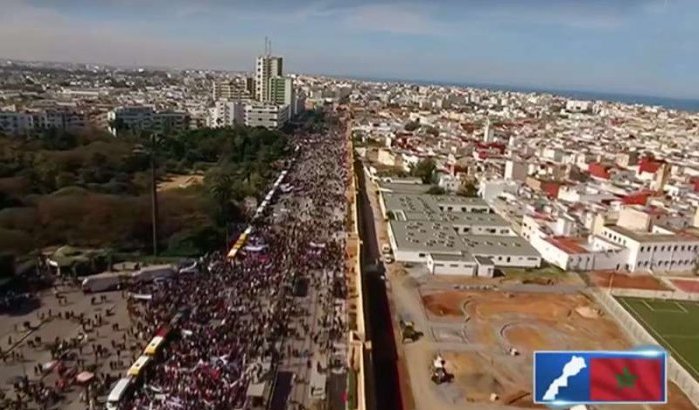 Indrukwekkende dronebeelden mars tegen Ban Ki-Moon in Rabat