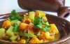 Vegetarische stoofschotel met pompoen en witte bonen