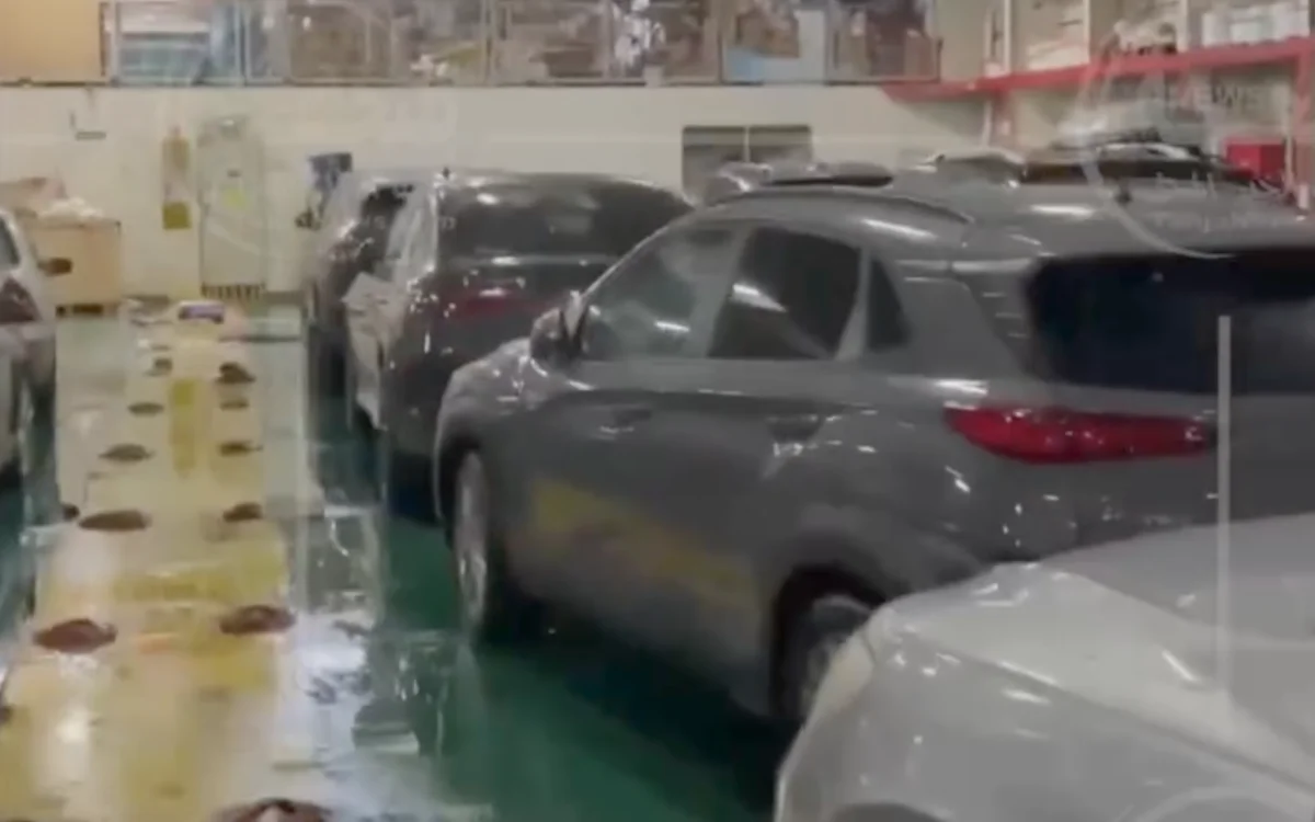 Bootovertocht Spanje-Marokko nachtmerrie door storm, stoelen vliegen rond, auto's beschadigd