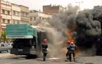 Lijnbus verwoest door brand in Casablanca
