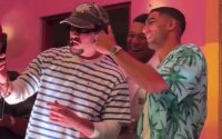 Hakimi en Mbappé met Bad Bunny in Puerto Rico (video)