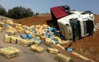 Cannabis op straat na ongeval met truck in Marokko