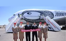 Airbus A380 van Emirates terug in Casablanca