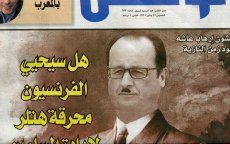 Franse President als nazi afgebeeld door Marokkaanse krant
