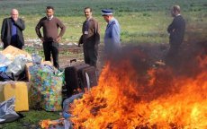 Politie Tetouan verbrandt 24 ton drugs