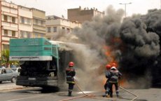 Lijnbus verwoest door brand in Casablanca