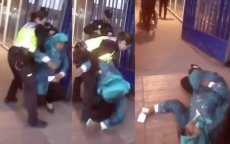 Marokkaanse met rolstoel op de grond gegooid door Spaanse agenten (video)