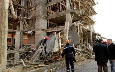 Gebouw in aanbouw stort in in Casablanca (foto's)