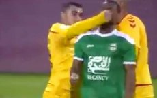 Mohcine Iajour krijgt klap in gezicht tijdens wedstrijd in Qatar (video)