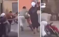 Marokkaan krijgt slaag van zijn vrouw en vlucht weg (video)