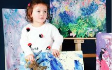 Khadija, pas 3 jaar en al een eigen expositie in Tanger