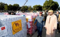 Mohammed VI houdt persoonlijk toezicht op vertrek humanitair hulp naar Palestina (foto's)