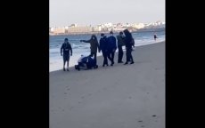 Dolblije Marokkaanse migranten kussen grond bij aankomst in Spanje (video)