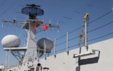 Nederlandse oorlogsschip 'HNLMS Rotterdam' meert aan in Casablanca