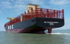 Eén van 's werelds grootste containershepen meert aan in Marokko