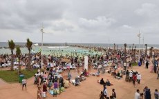 Chaos door drukte in grote zwembad Rabat