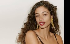 Marokkaanse Malika El Maslouhi poseert voor Frame Denim