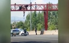 Marokkaan gered die van brug in Madrid wilde springen