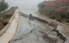 Belangrijke verbindingsweg in Al Hoceima beschadigd door regen 