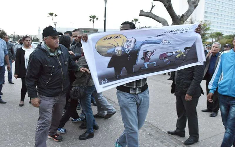 Demonstratie voor onderzoek naar « Panama Papers » verspreid in Casablanca