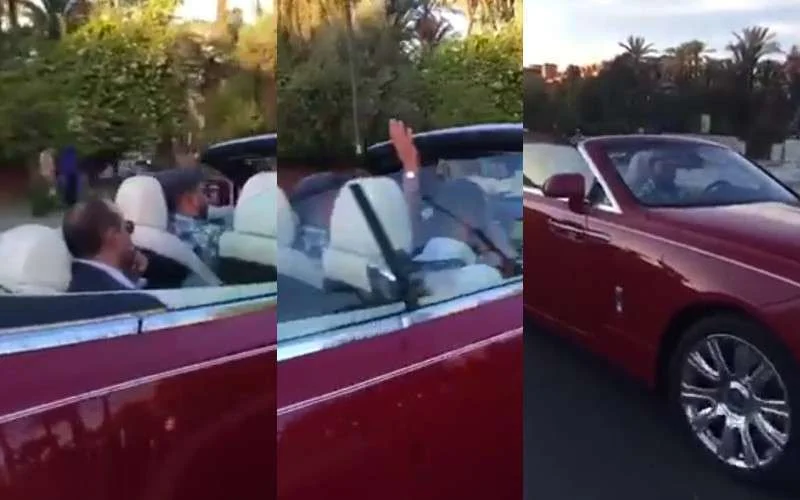 Koning Mohammed VI aan het stuur in Marrakech (video)