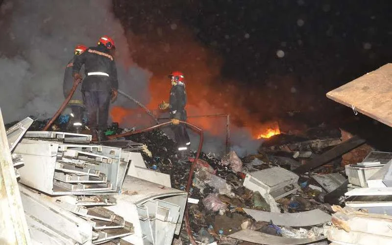 Grote brand in krottenwijk Casablanca (video)