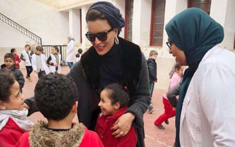 Sheikha Mozah bezoekt school in Fez (foto's)