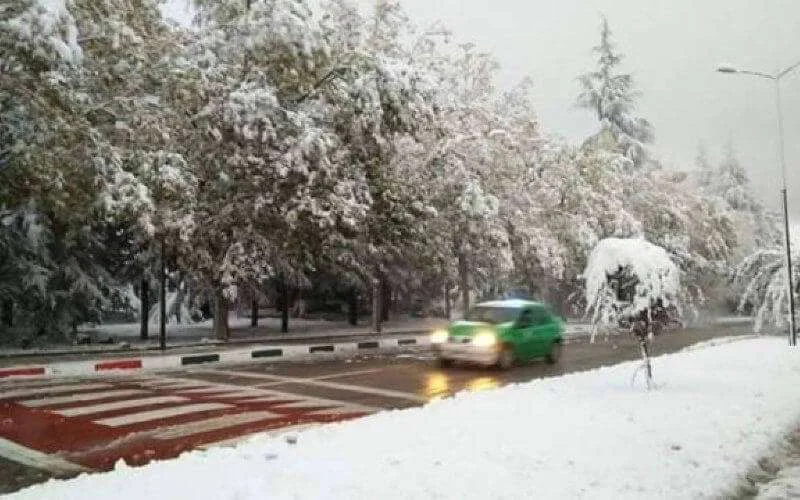 Ifrane bedekt onder laag sneeuw (video)