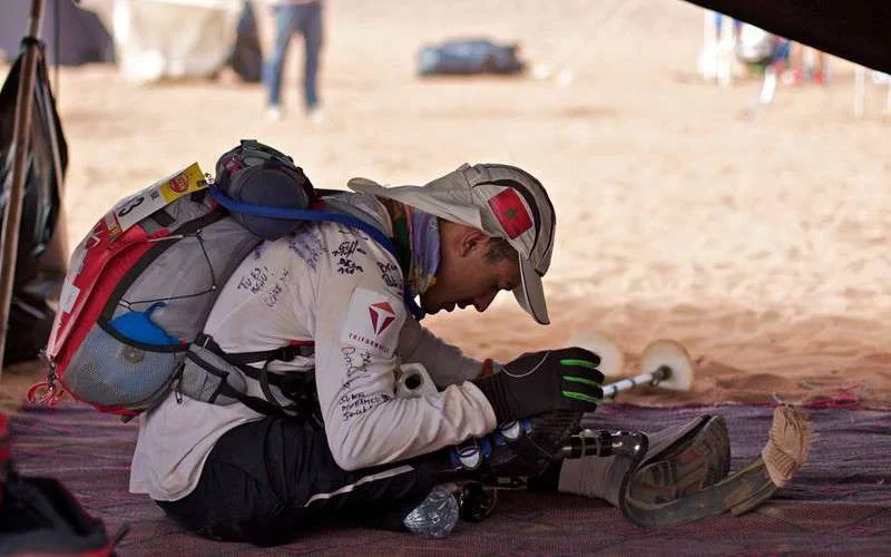 Marokkaanse atleet Mohamed Lahna doet mee aan Ironman Hawaï 