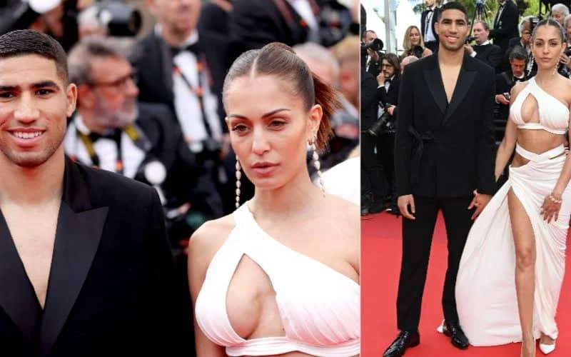 Veel ophef om jurk Hiba Abouk, vrouw van Achraf Hakimi