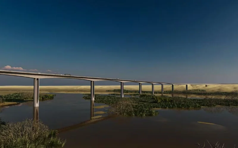 Langste viaduct van Marokko in aanbouw in de Sahara 