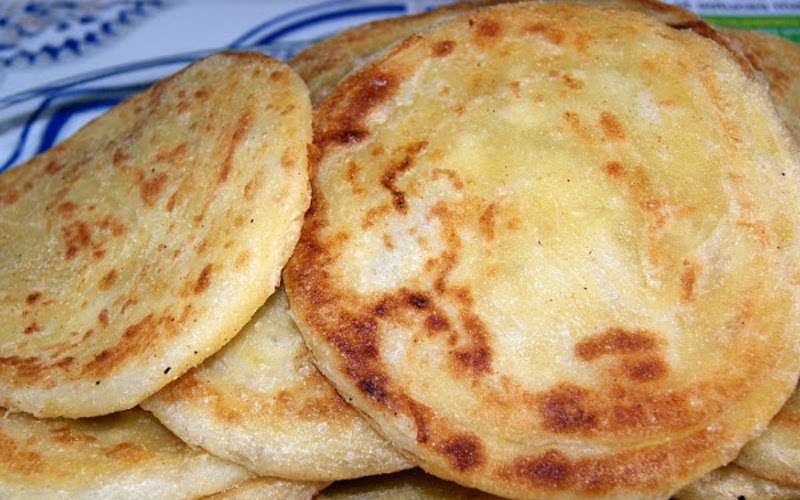 Flapjes met khlii (gedroogd vlees) 