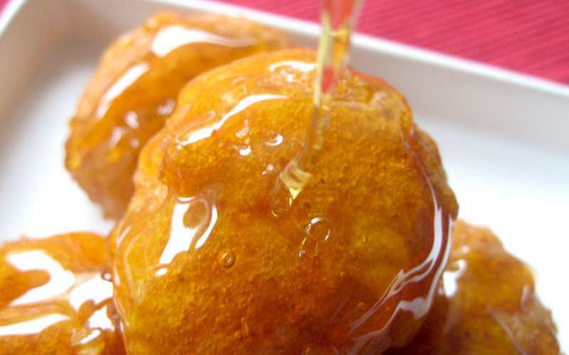 Oliebollen met honing 