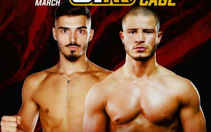 Nabil Haryouli vecht in maart tegen Nino Raia in Alkmaar