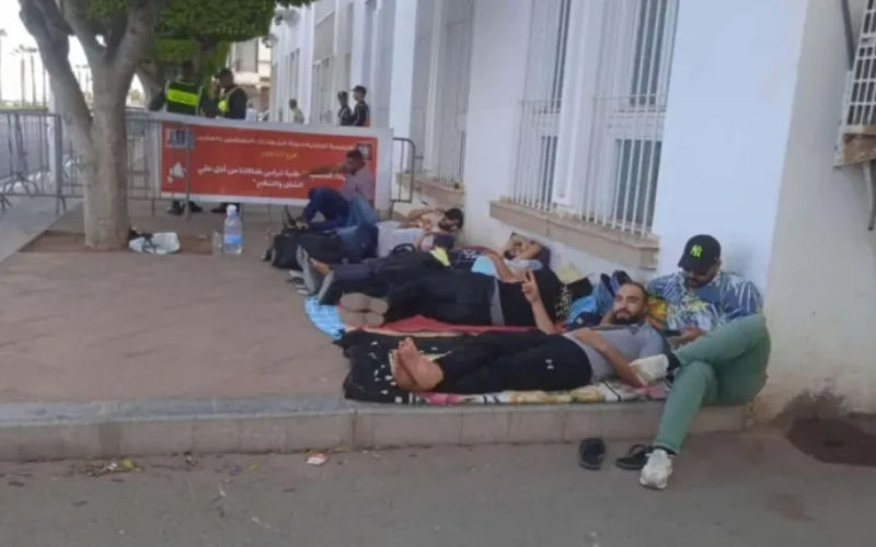 Protest in Nador, werklozen eisen oplossing thumbnail